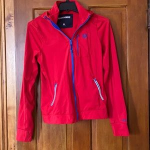 Red Abercrombie and Fitch zip up hoodie